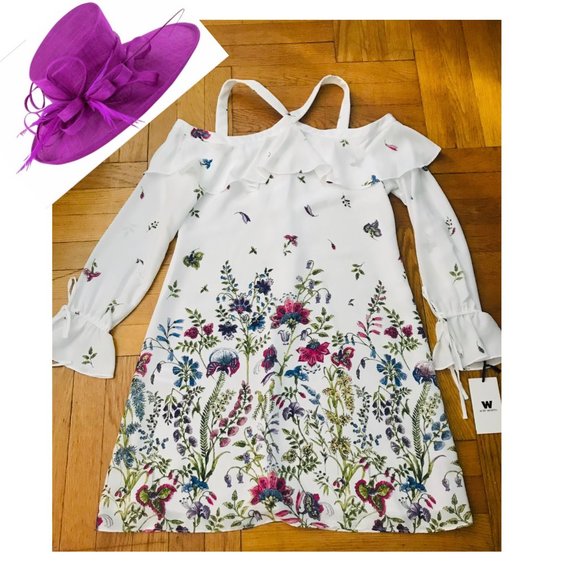 W by Worth White Floral Dress Size 2 - Picture 2 of 6